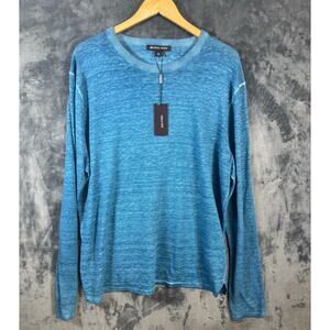 NWT Michael Kors Linen & Cotton Blend Sweater Men's XL Nassau Teal